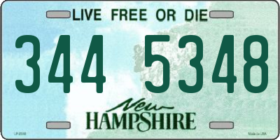 NH license plate 3445348