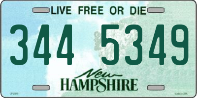 NH license plate 3445349