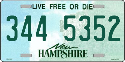 NH license plate 3445352