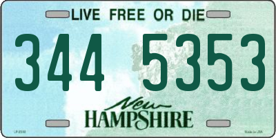 NH license plate 3445353