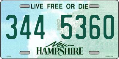 NH license plate 3445360