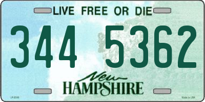 NH license plate 3445362