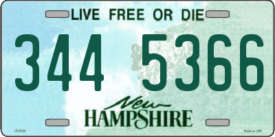 NH license plate 3445366