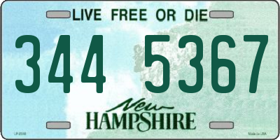 NH license plate 3445367