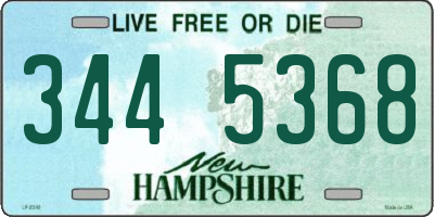 NH license plate 3445368
