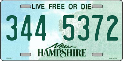 NH license plate 3445372