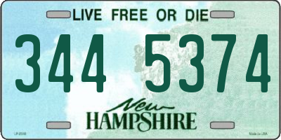 NH license plate 3445374