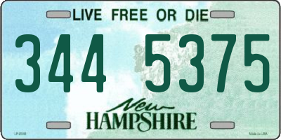 NH license plate 3445375