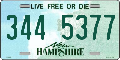 NH license plate 3445377