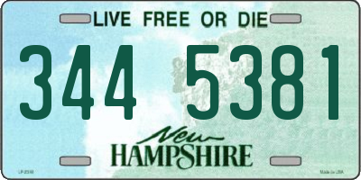 NH license plate 3445381