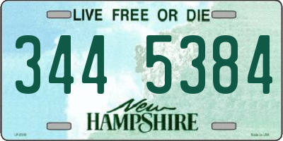 NH license plate 3445384