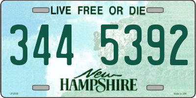 NH license plate 3445392
