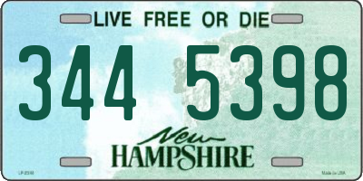 NH license plate 3445398