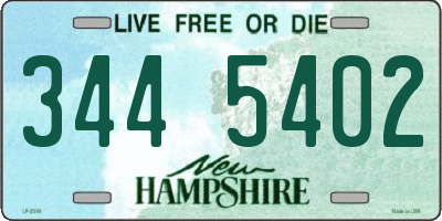 NH license plate 3445402
