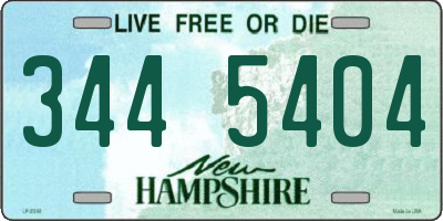 NH license plate 3445404