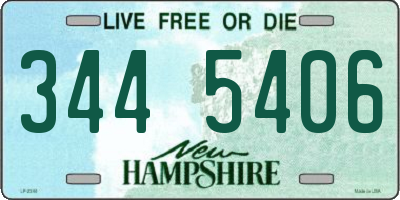 NH license plate 3445406