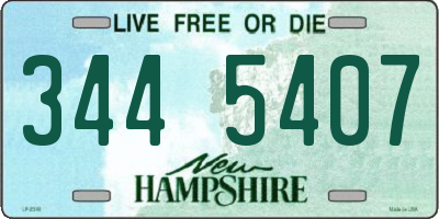 NH license plate 3445407