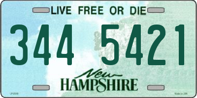 NH license plate 3445421