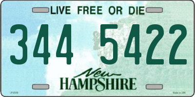NH license plate 3445422