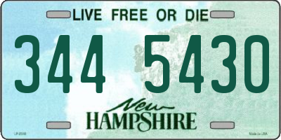 NH license plate 3445430