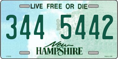 NH license plate 3445442