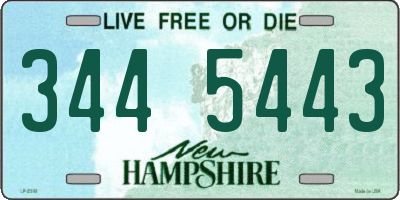 NH license plate 3445443