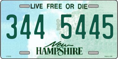 NH license plate 3445445