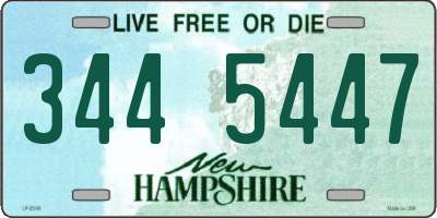 NH license plate 3445447