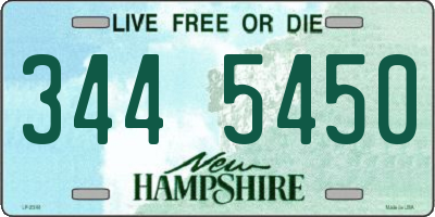 NH license plate 3445450