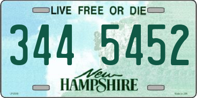 NH license plate 3445452