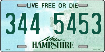 NH license plate 3445453