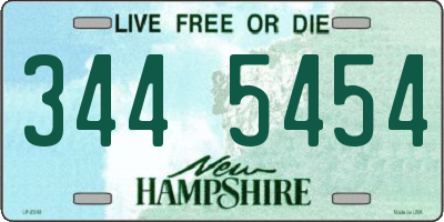 NH license plate 3445454