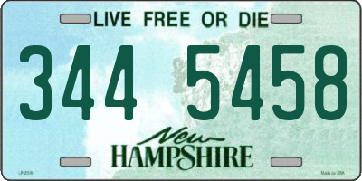 NH license plate 3445458