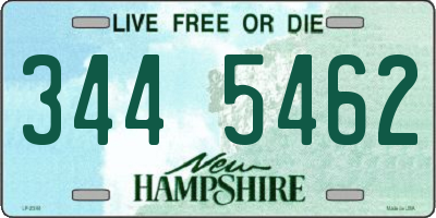 NH license plate 3445462