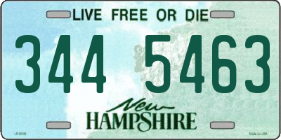 NH license plate 3445463