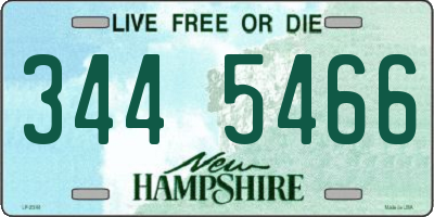 NH license plate 3445466