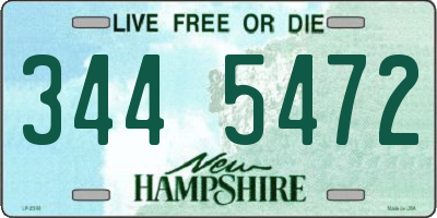NH license plate 3445472