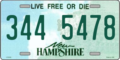 NH license plate 3445478