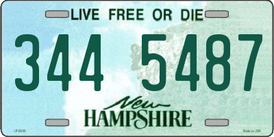 NH license plate 3445487