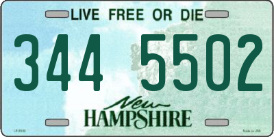 NH license plate 3445502