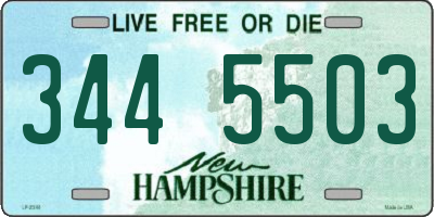 NH license plate 3445503