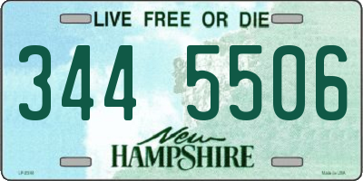 NH license plate 3445506