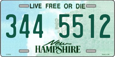 NH license plate 3445512