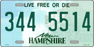 NH license plate 3445514