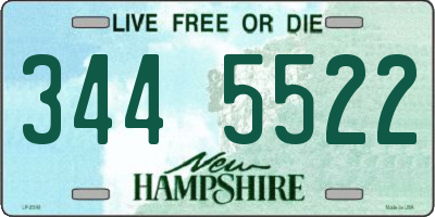 NH license plate 3445522