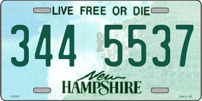 NH license plate 3445537