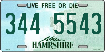 NH license plate 3445543
