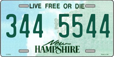 NH license plate 3445544