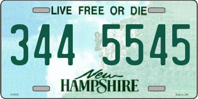 NH license plate 3445545