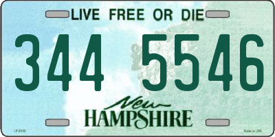 NH license plate 3445546